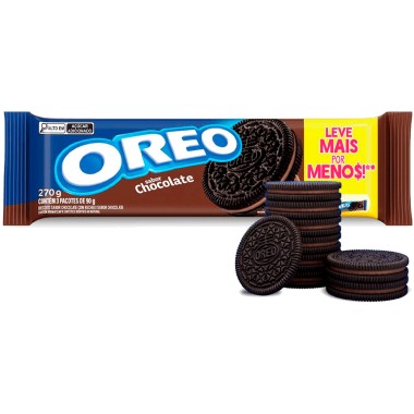 BISCOITO OREO CHOCOLATE PACK 3 270GR