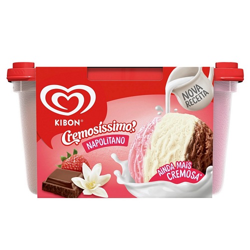 SORVETE KIBON CREMOSISSIMO NAPOLIT 1,5L