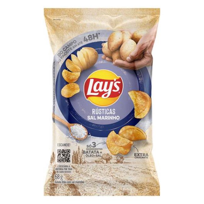 SALG ELMA CHIPS LAYS SAL MARINHO 68GR