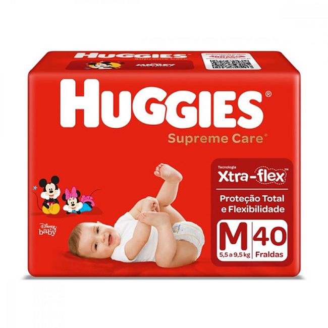 FRALDA HUGGIES SUPREME CAR MEGA M 40UN