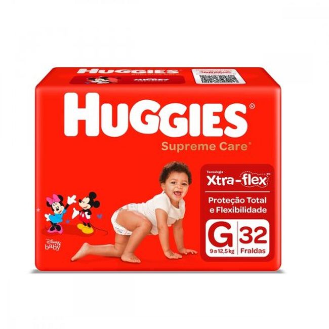 FRALDA HUGGIES SUPREME CARE MEGA G 32UN