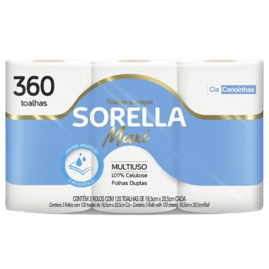 TOALHA PAPEL SORELLA MAXI 360 FL UN