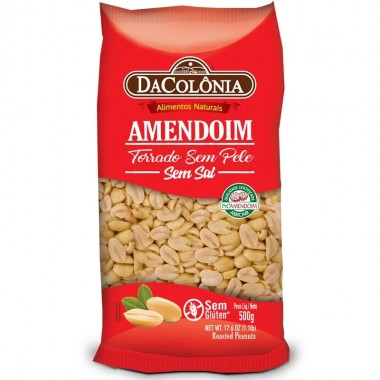 AMENDOIM DACOLONIA TORRADO S/PELE 500GR