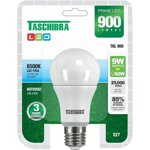 LAMPADA ECON TASCHIBRA LED 9W 6500K UN