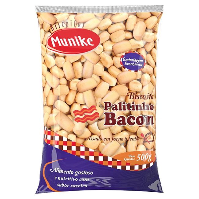 BISCOITO MUNIKE PALITINHO BACON 500GR