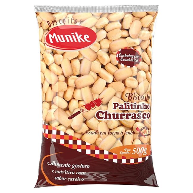 BISCOITO MUNIKE PALITINHO CHURRAS500GR